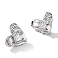 1 Pair Basic Modern Style Heart Shape Sterling Silver Gold Plated Silver Plated Ear Studs main image 3