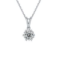 Argent Sterling Style Simple Incruster Géométrique Diamants Cultivés En Laboratoire Moissanite Pendentif main image 3