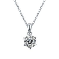 Sterling Silver Simple Style Inlay Geometric Lab-grown Diamonds Moissanite Pendant Necklace sku image 14