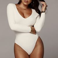 Women's Bodysuits Long Sleeve Bodysuits Sexy Solid Color sku image 6