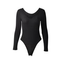 Women's Bodysuits Long Sleeve Bodysuits Sexy Solid Color main image 2
