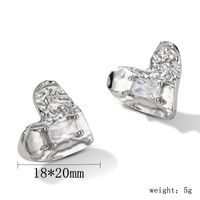 1 Pair Basic Modern Style Heart Shape Sterling Silver Gold Plated Silver Plated Ear Studs sku image 5