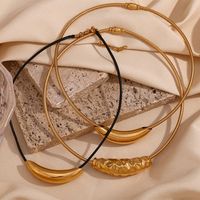 Rostfreier Stahl 18 Karat Vergoldet Retro Römischer Stil Einfarbig Überzug Halsband main image 1
