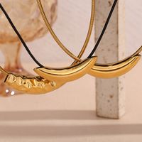 Stainless Steel 18K Gold Plated Retro Roman Style Solid Color Plating Choker main image 3