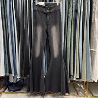 Femmes Du Quotidien Vêtement De Rue Couleur Unie Toute La Longueur Pantalon Évasé Jeans main image 5