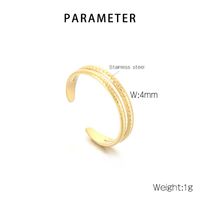 Stainless Steel 18K Gold Plated Simple Style Solid Color Open Rings main image 2