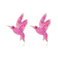 Elegant Simple Style Bird Alloy Enamel Women's Ear Studs 1 Pair sku image 2