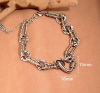 Copper Hip-Hop Heart Shape Bracelets main image 2