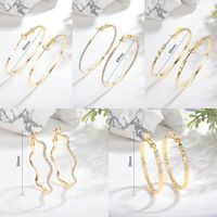 1 Pair Simple Style Round Copper 18K Gold Plated Hoop Earrings main image 1