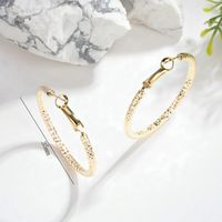 1 Paire Style Simple Rond Le Cuivre Plaqué Or 18K Boucles D'oreilles Cerceau sku image 1