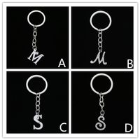 Simple Style Letter Stainless Steel Inlay Zircon Bag Pendant Keychain main image 1