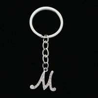 Simple Style Letter Stainless Steel Inlay Zircon Bag Pendant Keychain main image 3