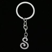 Simple Style Letter Stainless Steel Inlay Zircon Bag Pendant Keychain main image 5
