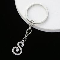Simple Style Letter Stainless Steel Inlay Zircon Bag Pendant Keychain sku image 2