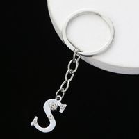Simple Style Letter Stainless Steel Inlay Zircon Bag Pendant Keychain sku image 3