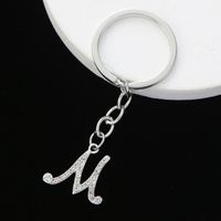 Simple Style Letter Stainless Steel Inlay Zircon Bag Pendant Keychain sku image 4