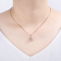 Sterling Silver Classic Style Hexagram Inlay Zircon Pendant Necklace sku image 4