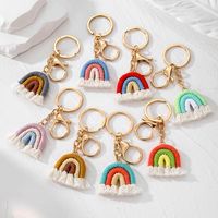 Casual Cute Simple Style Color Block Alloy Cotton Rope Keychain main image 1