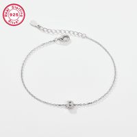 Sterling Silver White Gold Plated Simple Style Classic Style Letter Plating Inlay Zircon Bracelets sku image 1