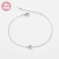 Sterling Silver White Gold Plated Simple Style Classic Style Letter Plating Inlay Zircon Bracelets sku image 2