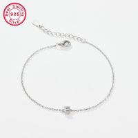 Sterling Silver White Gold Plated Simple Style Classic Style Letter Plating Inlay Zircon Bracelets sku image 4