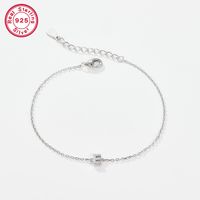 Argent Sterling Or Blanc Plaqué Style Simple Style Classique Lettre Placage Incruster Zircon Bracelets sku image 4