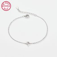 Sterling Silver White Gold Plated Simple Style Classic Style Letter Plating Inlay Zircon Bracelets sku image 5