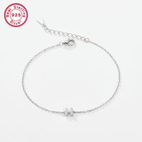 Sterling Silver White Gold Plated Simple Style Classic Style Letter Plating Inlay Zircon Bracelets sku image 7