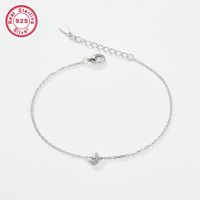 Sterling Silver White Gold Plated Simple Style Classic Style Letter Plating Inlay Zircon Bracelets sku image 9