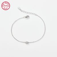 Sterling Silver White Gold Plated Simple Style Classic Style Letter Plating Inlay Zircon Bracelets sku image 10