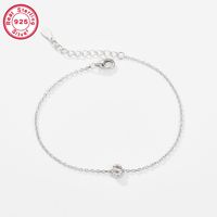 Sterling Silver White Gold Plated Simple Style Classic Style Letter Plating Inlay Zircon Bracelets sku image 25