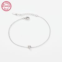 Sterling Silver White Gold Plated Simple Style Classic Style Letter Plating Inlay Zircon Bracelets sku image 17