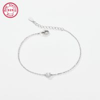 Sterling Silver White Gold Plated Simple Style Classic Style Letter Plating Inlay Zircon Bracelets sku image 18