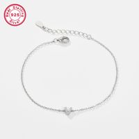 Sterling Silver White Gold Plated Simple Style Classic Style Letter Plating Inlay Zircon Bracelets sku image 19