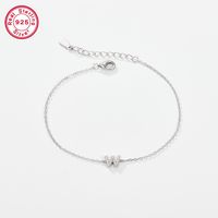 Sterling Silver White Gold Plated Simple Style Classic Style Letter Plating Inlay Zircon Bracelets sku image 20