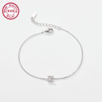 Sterling Silver White Gold Plated Simple Style Classic Style Letter Plating Inlay Zircon Bracelets sku image 23
