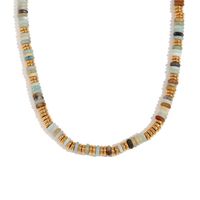 Stainless Steel 18K Gold Plated Lady Vacation Geometric Beaded Necklace sku image 4