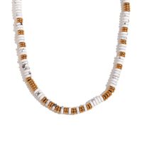 Rostfreier Stahl 18 Karat Vergoldet Dame Ferien Geometrisch Perlen Halskette sku image 9