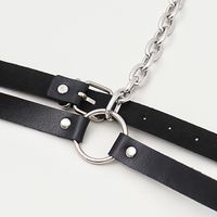 Cool Style Solid Color Pu Leather Buckle Chain Women's Leather Belts main image 8