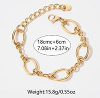 Classic Style Double Ring 304 Stainless Steel Gold Plated Bracelets In Bulk main image 2