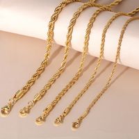 Copper 18K Gold Plated Retro Roman Style Solid Color Necklace main image 1