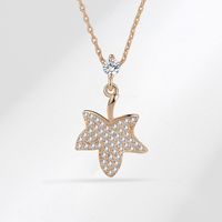 Sterling Silver Elegant Sweet Heart Shape Inlay Artificial Diamond Pendant Necklace main image 7