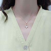 Sterling Silver Elegant Sweet Heart Shape Inlay Artificial Diamond Pendant Necklace main image 9