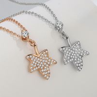 Sterling Silver Elegant Sweet Heart Shape Inlay Artificial Diamond Pendant Necklace main image 8