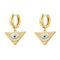 1 Pair Casual Streetwear Triangle Eye Plating Inlay Copper Zircon 18K Gold Plated Drop Earrings main image 5