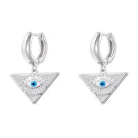 1 Pair Casual Streetwear Triangle Eye Plating Inlay Copper Zircon 18K Gold Plated Drop Earrings main image 4