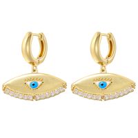 1 Pair Casual Streetwear Triangle Eye Plating Inlay Copper Zircon 18K Gold Plated Drop Earrings main image 7