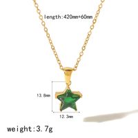 304 Stainless Steel 18K Gold Plated Simple Style Classic Style Polishing Plating Inlay Pentagram Zircon Pendant Necklace main image 2