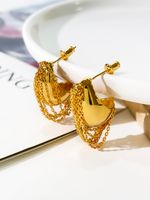 1 Pair Elegant Water Droplets Copper 14K Gold Plated Ear Studs sku image 1