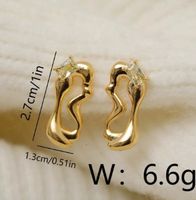 1 Pair IG Style Water Droplets Plating Copper 18K Gold Plated Ear Studs main image 2
